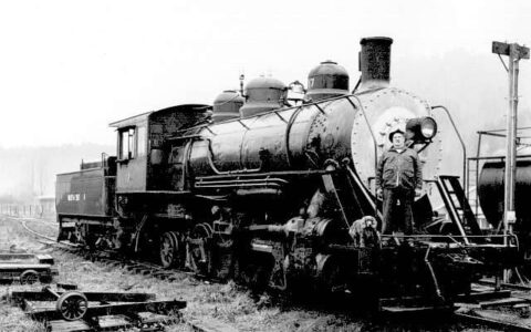 Forrest W. A. Cox superintendent of the V&S Railroad, 1957