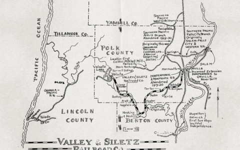 Map drawing of the V&S Railroad