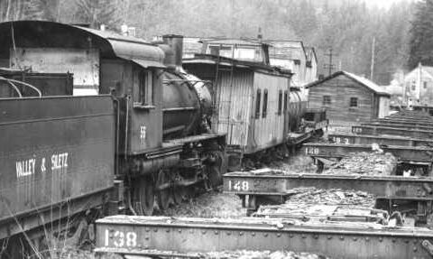 V&S Railroad Yard at Hoskins 1954